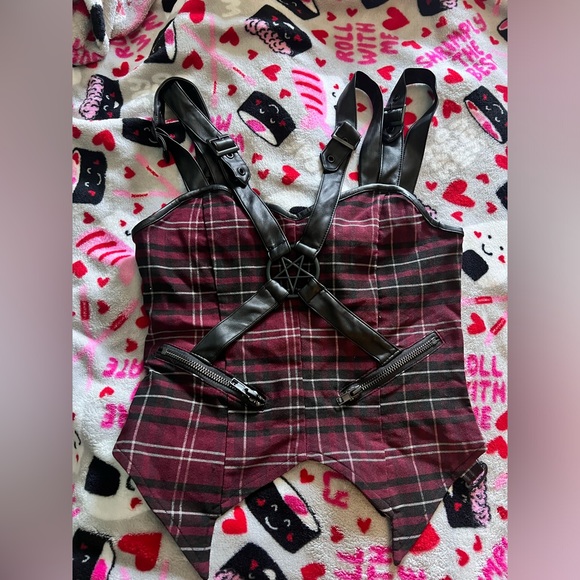 Killstar Red Tartan/Plaid Top - Picture 1 of 4